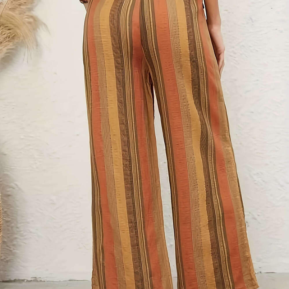 2024 Striped Women's Loose and Versatile Haren Summer New Artistic Thin Casual Pants