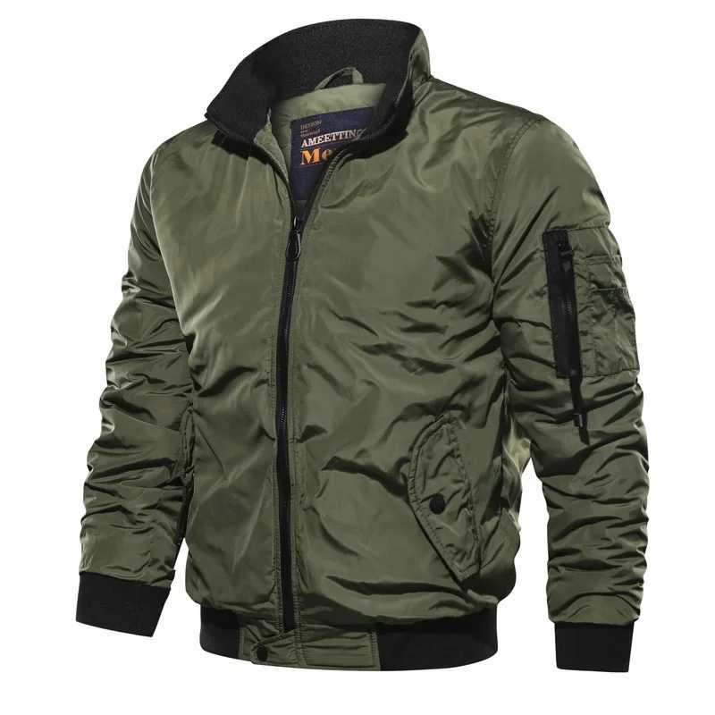 2023 Spring and Autumn New Mens Jackets Casual Solid Color Standing Neck Flying Jackets Y240906