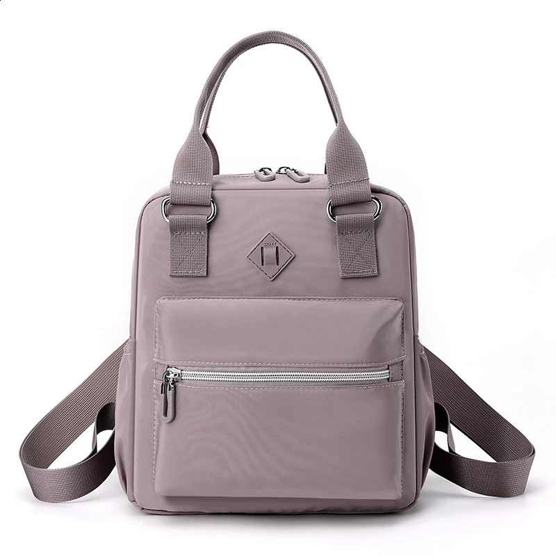 Womens Nylon Backpack Travel Solid Color Shoulder Bag High Quality School Bolsa Mochilans 240906