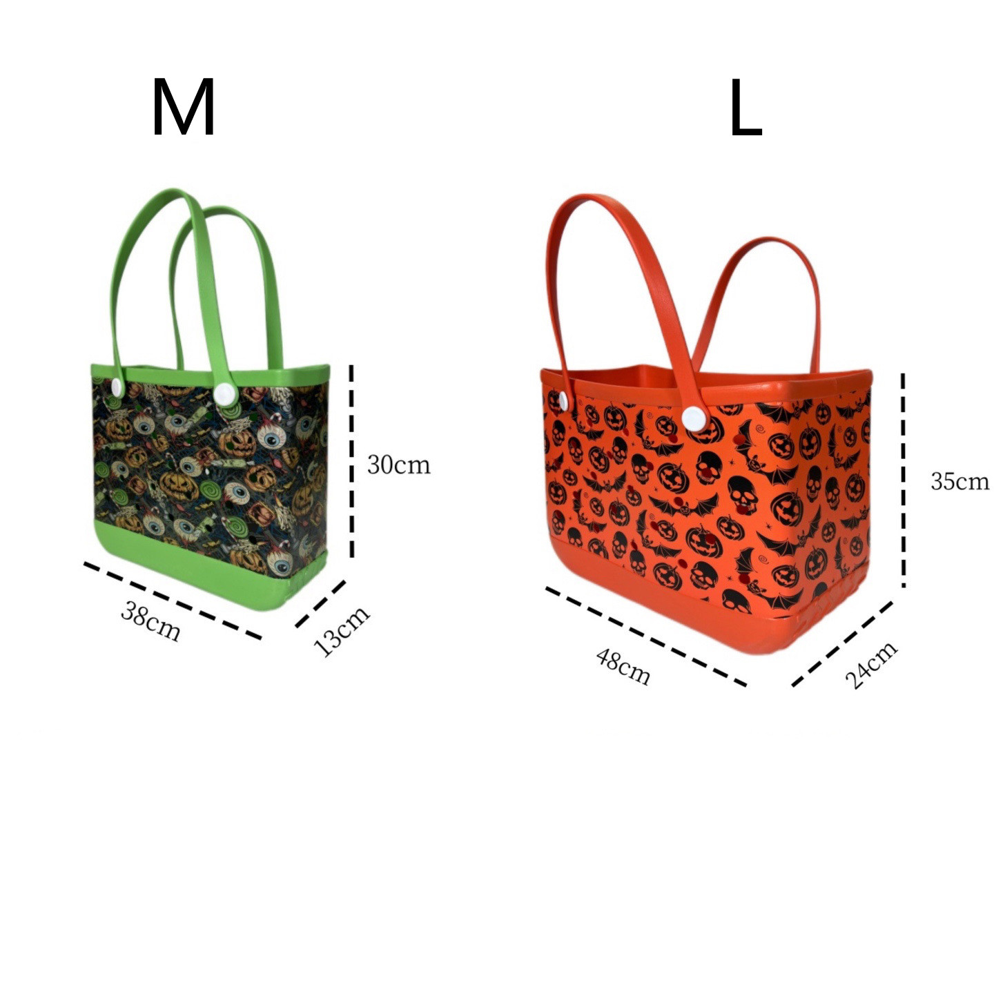 New Hollween Bogg Bags XL Silicone Printed EVA Beach Travel Storage Multi-Color Totes Outdoor Hole Eva Plastic Rubber Bags Shopping Baskets 0906
