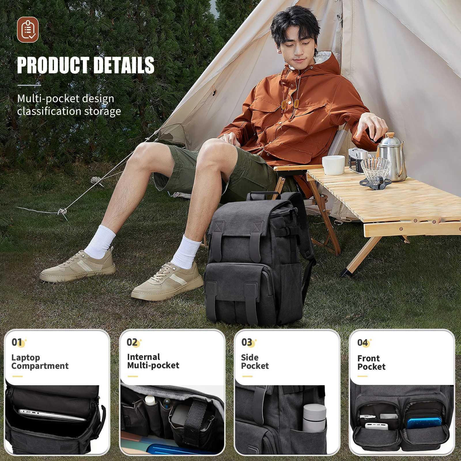 Camera Bag for Men Travel Backpack College Waterproof Laptop Women Fashion Business Work Casual Hiking 240906