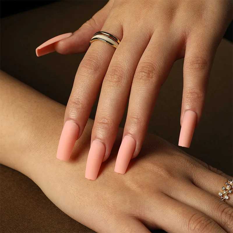 Almond black matte fake nails can be worn and pressed solid color fake nails suitable for DIY handmade daily party use by women and girls W240905