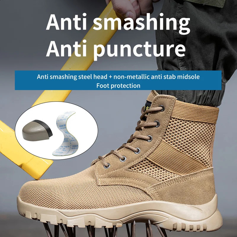 Shoes Boots Man SteelToe Cap for Work Lightweight Safety New Tennis Industrial Security-Protection 240904