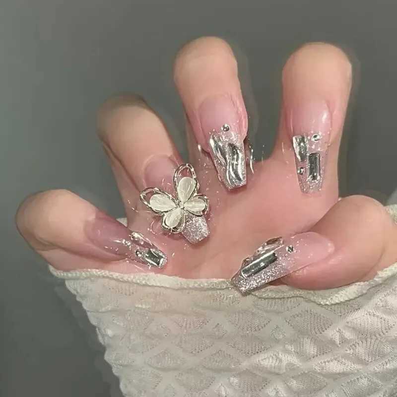 2024 New White Nail Patch Red Camellia Mid holiday Nail Patch W240905
