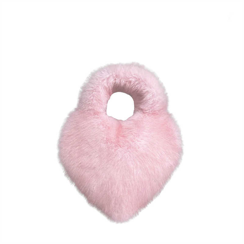 Crossbody Plush Bag Ins Sweet Cool Fairy Pink Love Bag Handheld Crossbody Spicy Girl Imitation Fox Hair 240915