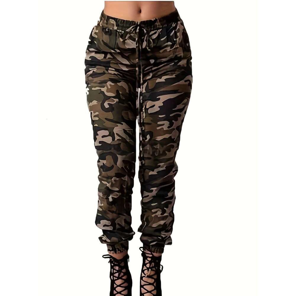 2024 New Casual Women's Camouflage Printed Pants, Mid Waist Leg Tights for Women