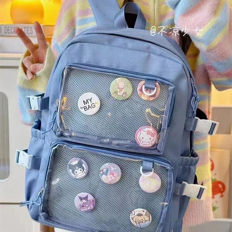 Japanese teenage girl high school bag JK backpack with badge display board Itabag for women Mochilas Mujer Ita 240906