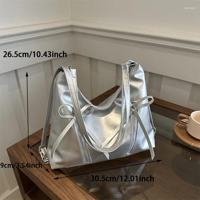 2025 NEW Drawstring 1pc Fashion Cute Small Bow Tie Design Crossbody Bags For Women Handbags PU Leather Shoulder Bag Backpac zhanyishengli