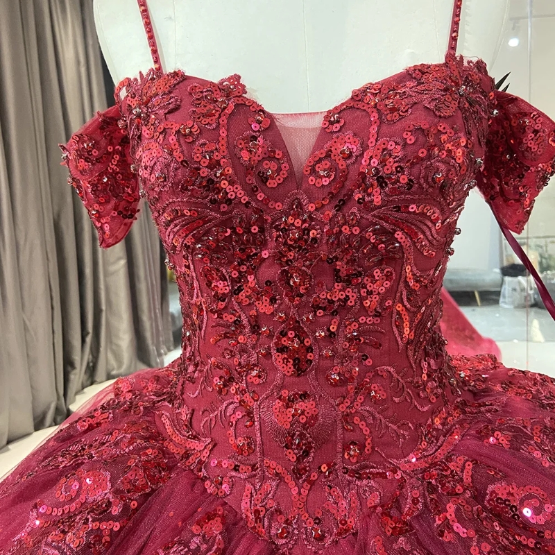 Red Quinceanera Dresses 2024 Sweet 16 Dress Ball Lace Up Applique Beaded Off Shoulder vestidos 15 anos Sweetheart Party Gown