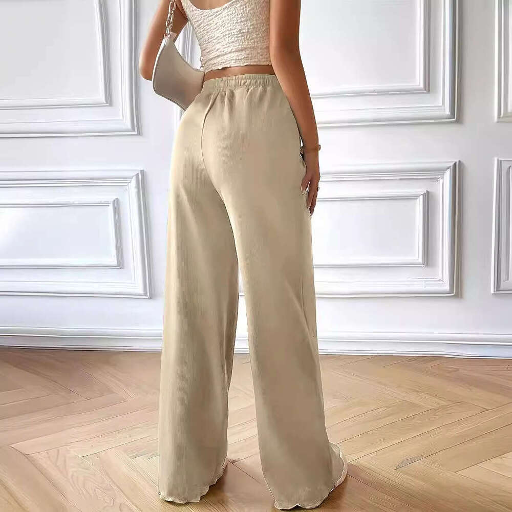 Women's clothing 2024 new style hanging loose casual color wide leg pants
