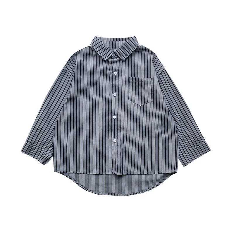 Children Clothing Kids Fashion Casual Shirt 2024 Spring and Autumn New Korean Style Coat Boys All Matching Striped Shirt Y240906