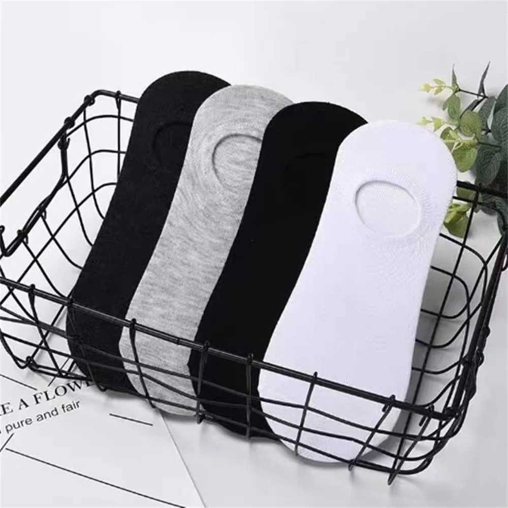 10 pairs of fast transport invisible cotton boat socks for mens running anti slip solid color womens summer ankle socks low cut W240905