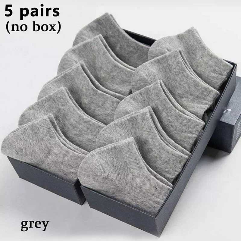 5 pairs/batch low cut mens socks solid color black white gray breathable cotton sports socks mens short socks womens W240905