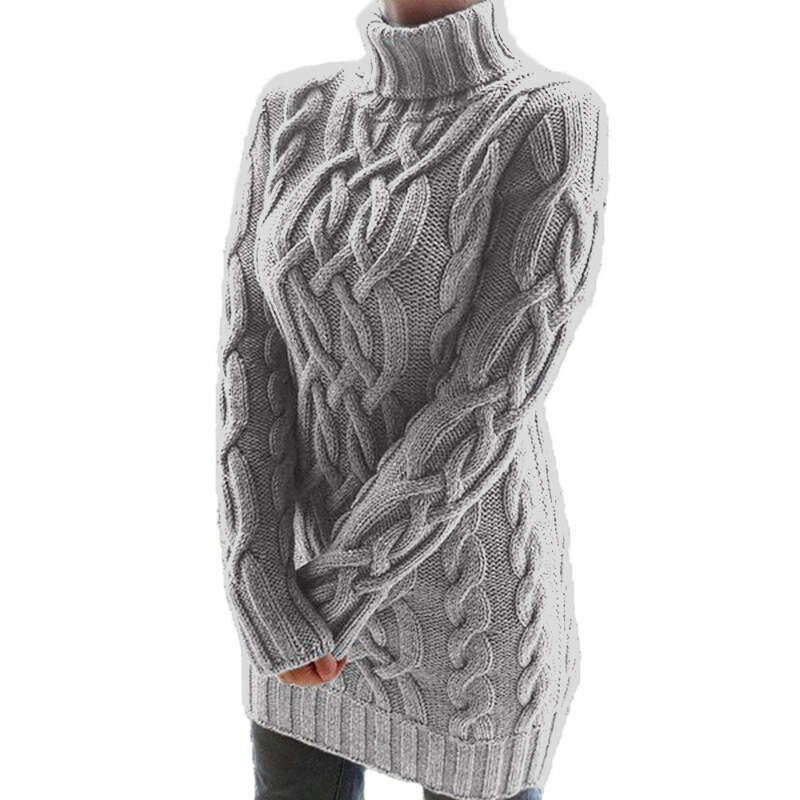 Sweaters Women's knitwear Autumn and winter thickened double lapels thick thread Fried Dough Twists dress