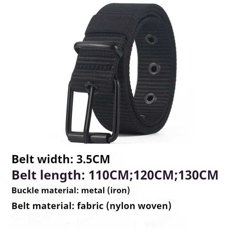 Perforated canvas strap mens needle buckle strap Korean version student universal denim strap military training expansion W240905