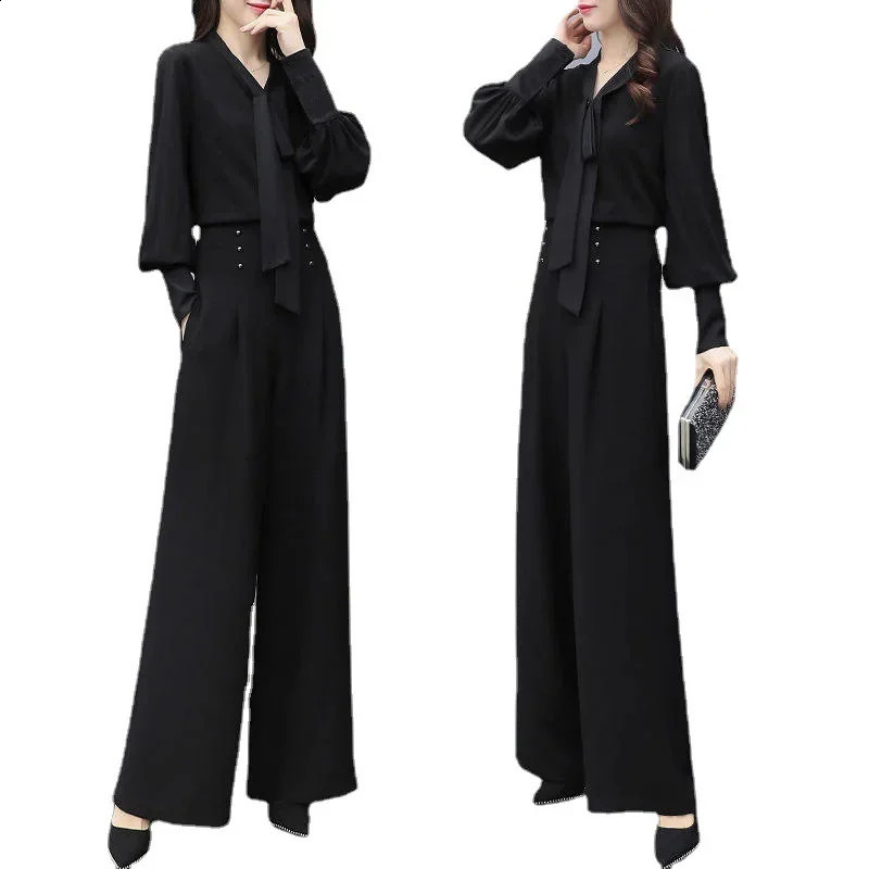 summer crossover womens clothing clock bottom casual fashion Korean style loose fit long sleeved two-piece set 240903