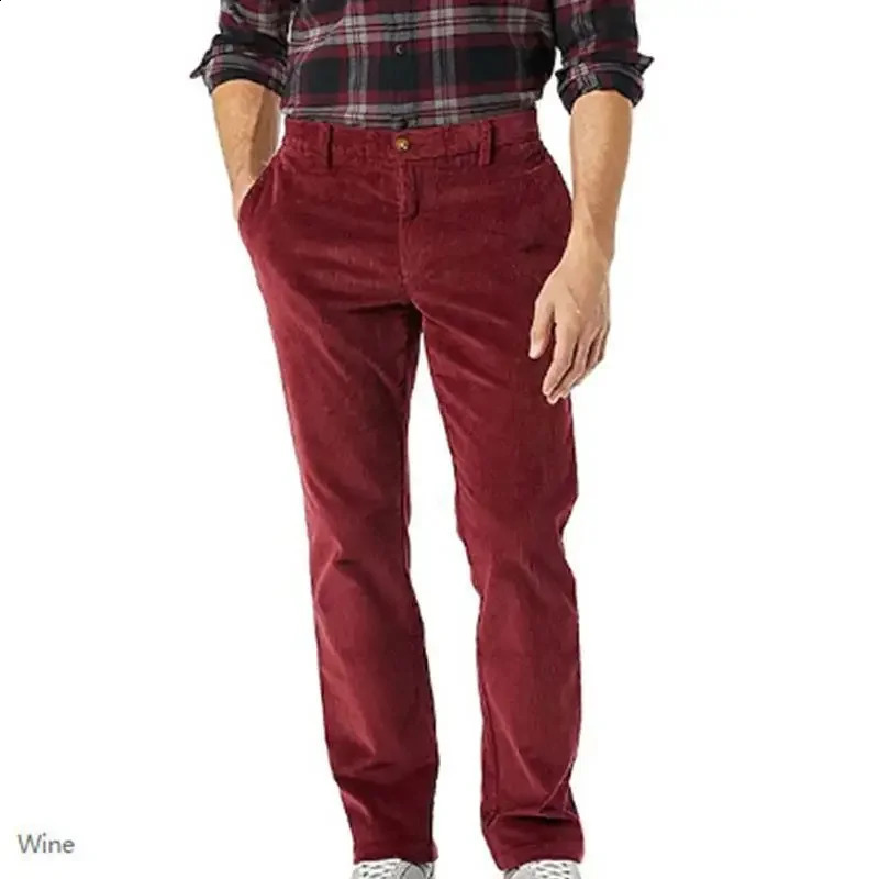 Mens AutumnWinter Corduroy Thick Pants Fashion Casual Straight Leg 240905