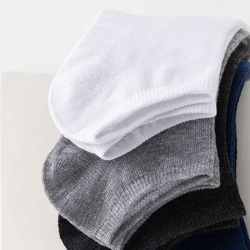 5 pairs/batch low cut mens socks solid color black white gray breathable cotton sports socks mens short socks womens W240905