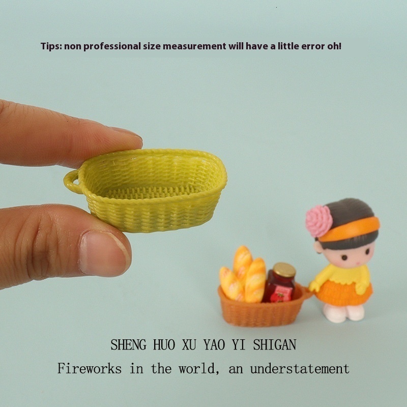 Mini Cute Bread Jam Girl Resin Creative Crafts Doll House Micro Landscape Scene Home Decoration