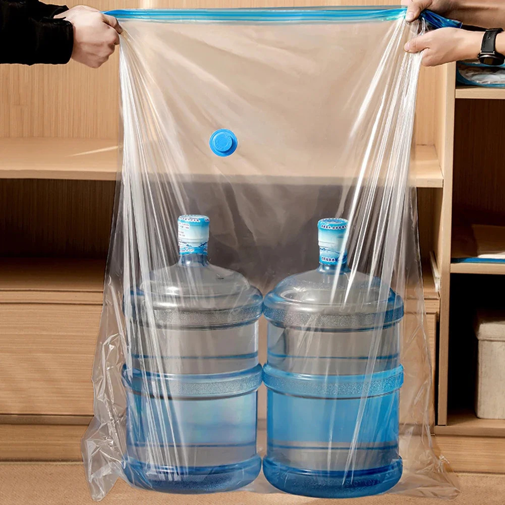 6PCSSet Vacuum Storage Bags with Pump Transparent Folding Compressed Space Saving Bag for Clothes Large Travel Container 240906