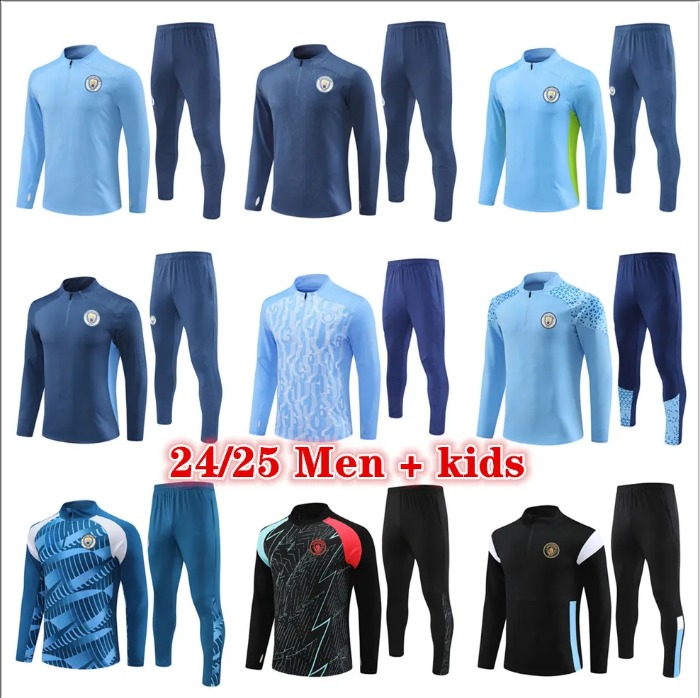 2024 Man CITY soccer jerseys Football tracksuit Men and kids 23 24 25 HAALAND DE BRUYNE PHILLIPS training kits GREALISH STERLING FERRAN MAHREZ foden jacket