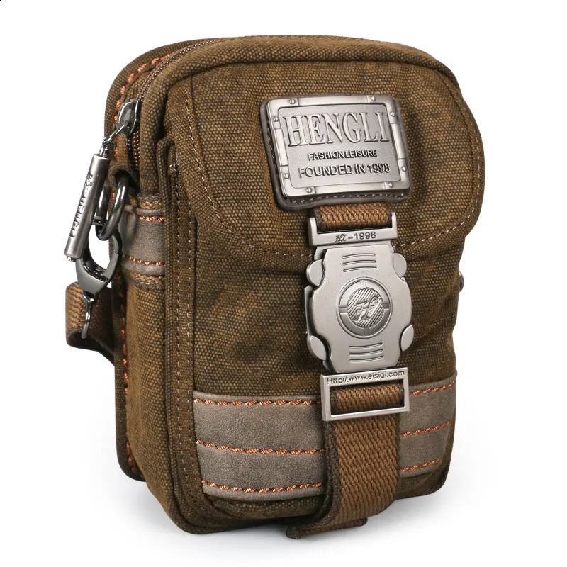Retro canvas shoulder bag with multifunctional pocket for casual travel retro horizontal mobile phone 240906
