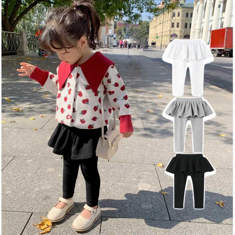 Girls 1-7 Years Old Culottes Everyday Casual Kids Fashion Comfortable Leggings Childrens Skirt Pants In One Spring And Autumn Y240906