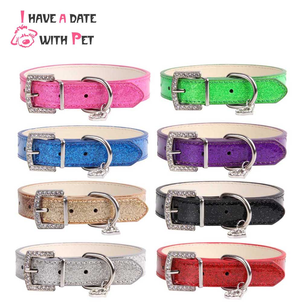 halloween New creative rhinestone heart leisure leather small medium large dog collar pet