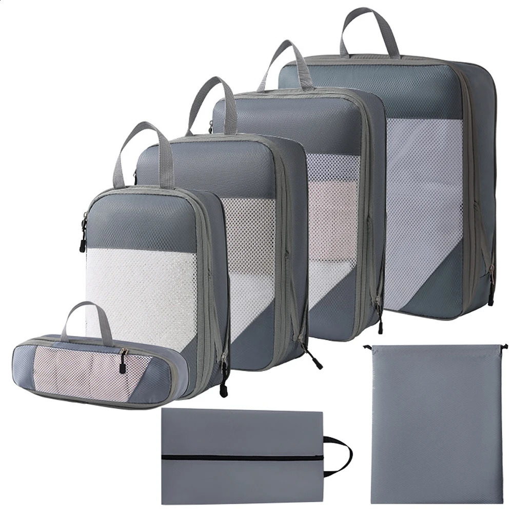 1 set of compressed cube travel packaging organizer used for carrying luggage bags 240906