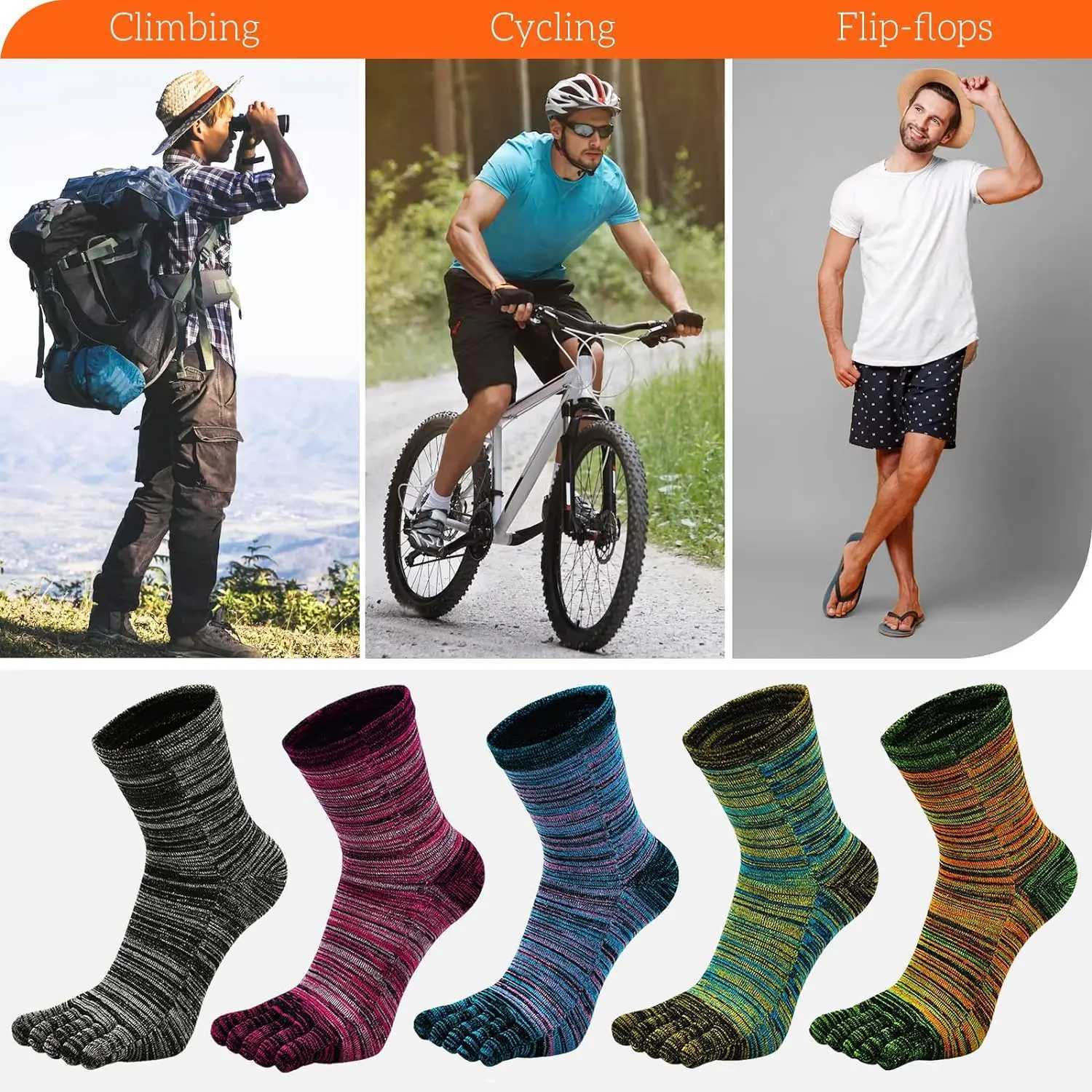 5 pairs of toe sports socks mens mesh business sweat absorption shallow mouth striped fitness travel 5 finger socks anti slip exercise W240905