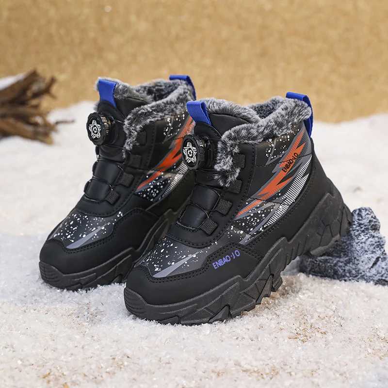 Childrens Winter Boots Slip-on Casual Cotton Snow Boot Plus Velvet Thickening High Top Popular Comfortable Shoe Explosive Style M240906