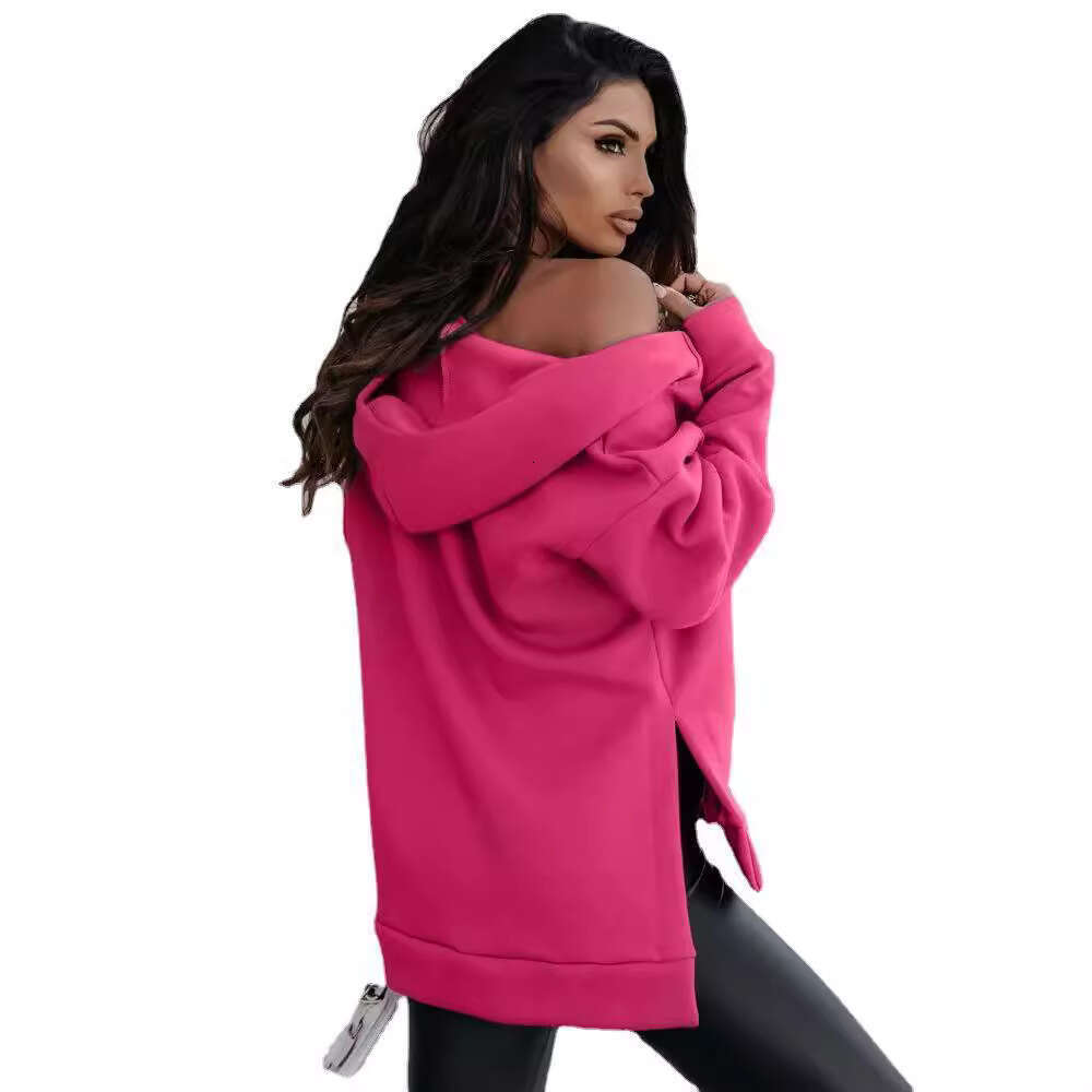 2024 Autumn/Winter New Product Women's Sports Pocket Zipper Loose Casual Hoodie Sweatshirt