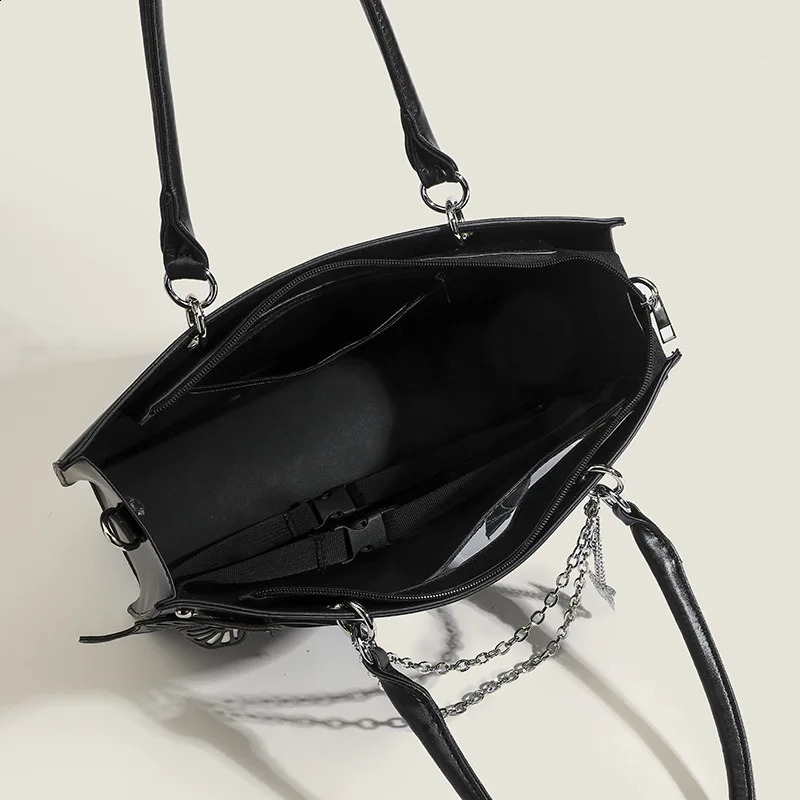 Gothic Lolita shoulder bag briefcase womens maze butterfly chain transparent window Halloween handbag Itabags 240906