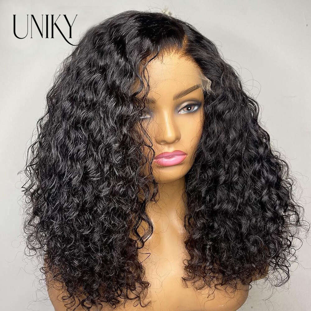 Water Wave Front For Women Brazilian Closure Bob Wig 13X4 Transparent Lace Frontal Short Wigs Human Hair Pre Plucked