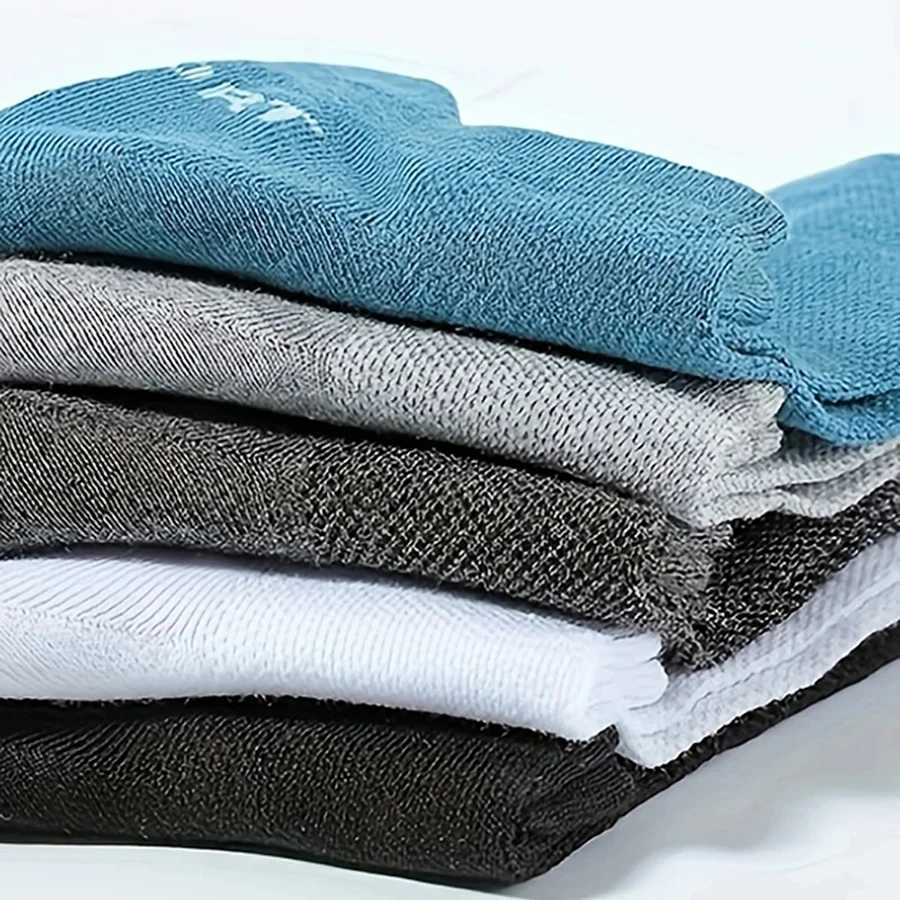 5/10 pairs of mens short socks fashionable high-quality low cut round neck ankle socks mesh breathable casual mens boat socks W240905