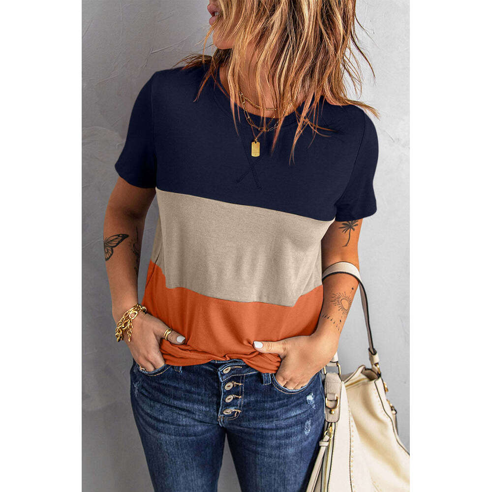 2024 Spring/Summer New Short Sleeve T-shirt Women's Loose Versatile Top Colored