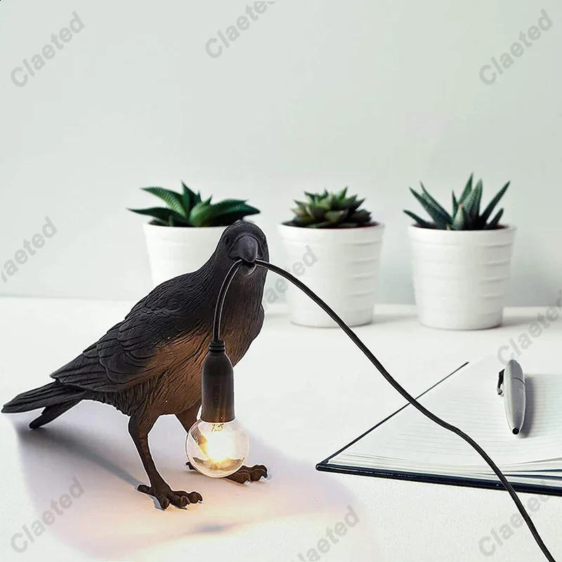 Resin Lucky Bird Crow Wall Light Table Light Night Light Bedroom Living Room Wall Light Home Decoration 240905
