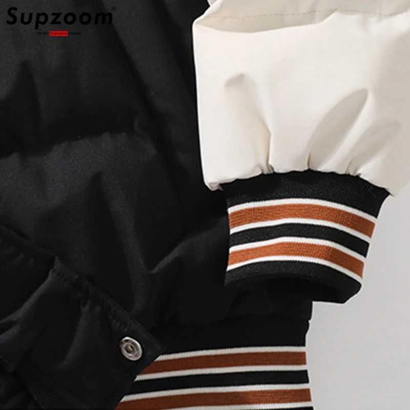 Supzoom New Arrival Casual Embroidery Mens Winter Trendy Fake Two-piece Hooded Bread Suit Couple Cotton-padded Jackets And Coats M240906