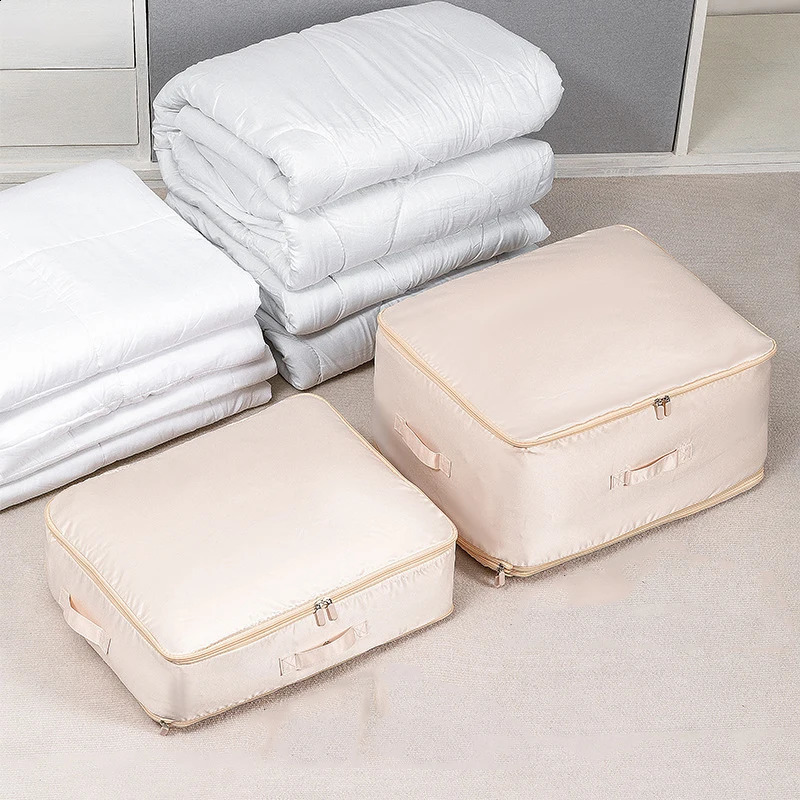 Compression Duvet Storage Bag Large Capacity Closet Cabinet Organizer Foldable Quilt Pillow Blanket Compressed Pouch 240906