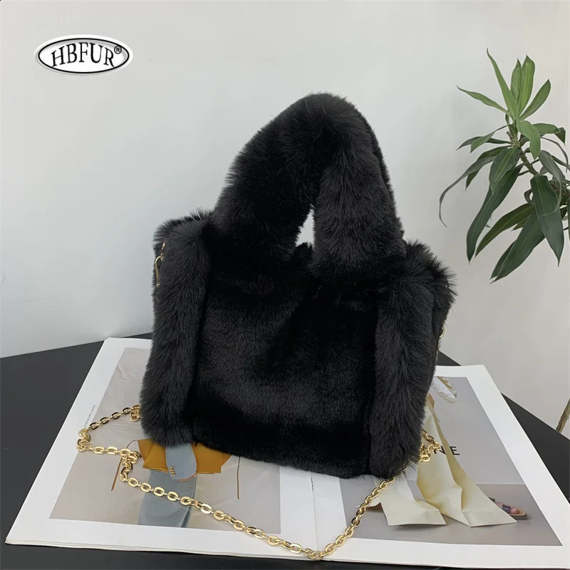 Fuzzy pink faux fur handbag plush square shoulder bag winter womens cross body fluffy 240906