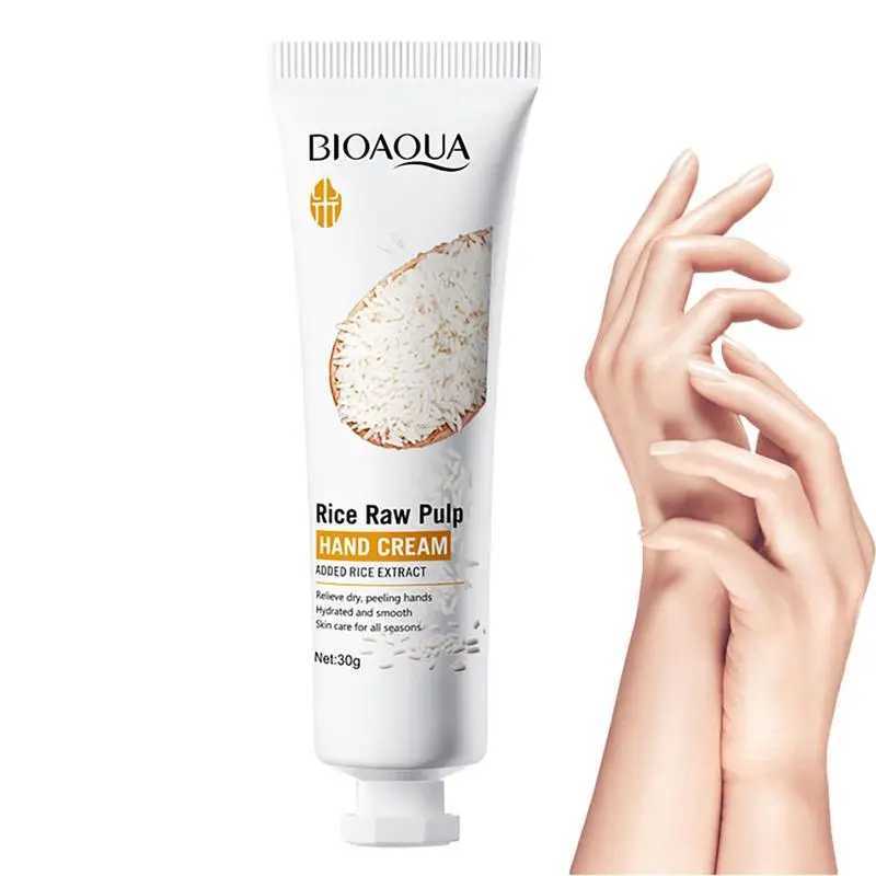 Rejuvenating Hand Cream Rice Raw Pulp Hydration Hand Cream Moisturizer 30g Ultra Moisturizing Hand Cream For Women Rough Hands M240906