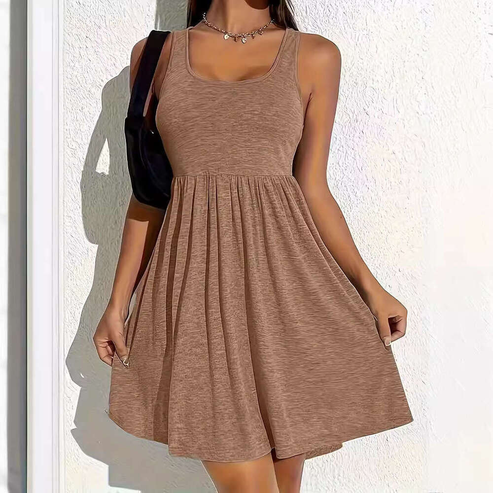 2024 Shein Women's Summer Casual Simple Decorative Tank Top Dress