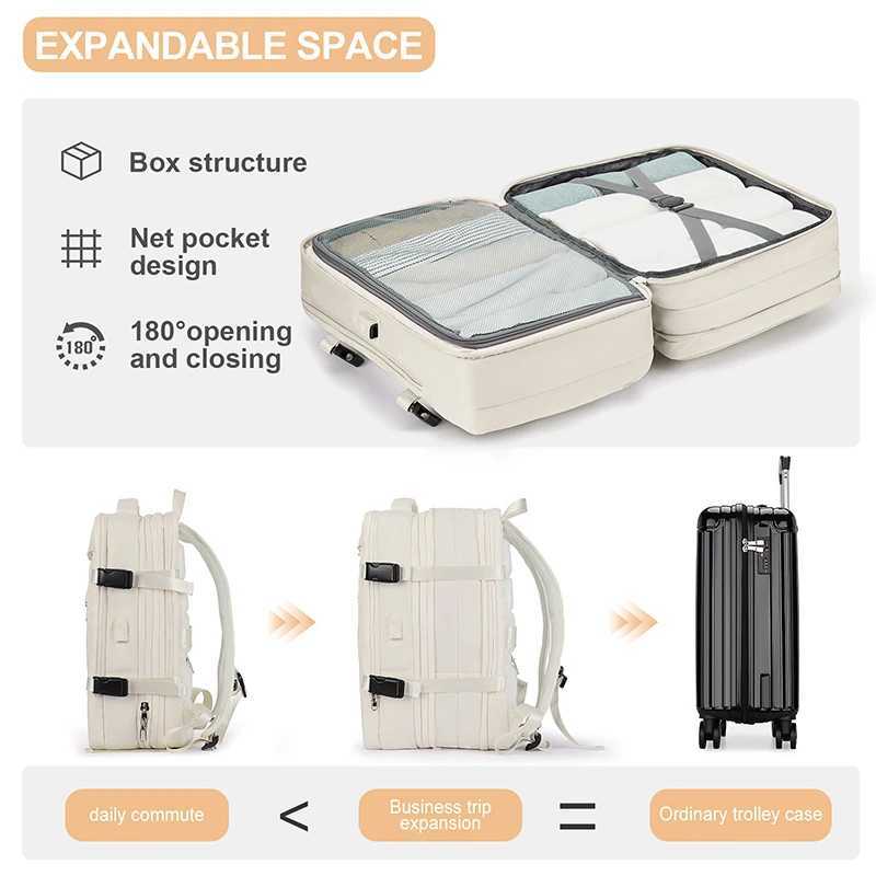 Travel Laptop Backpack Extra Large 25 40l Expandable Carry on Backpack for Women Men Water Resistant Luggage Backpacks 240906