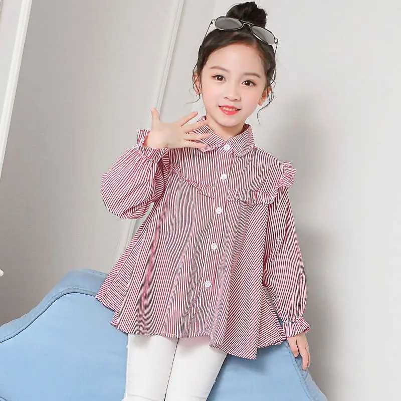 Kids Girls Shirt Tops Clothes Children Baby Girls Korean Fashion Cotton Top T-shirt Clothing Blouse Infant Shirts Chemise Q536 Y240906