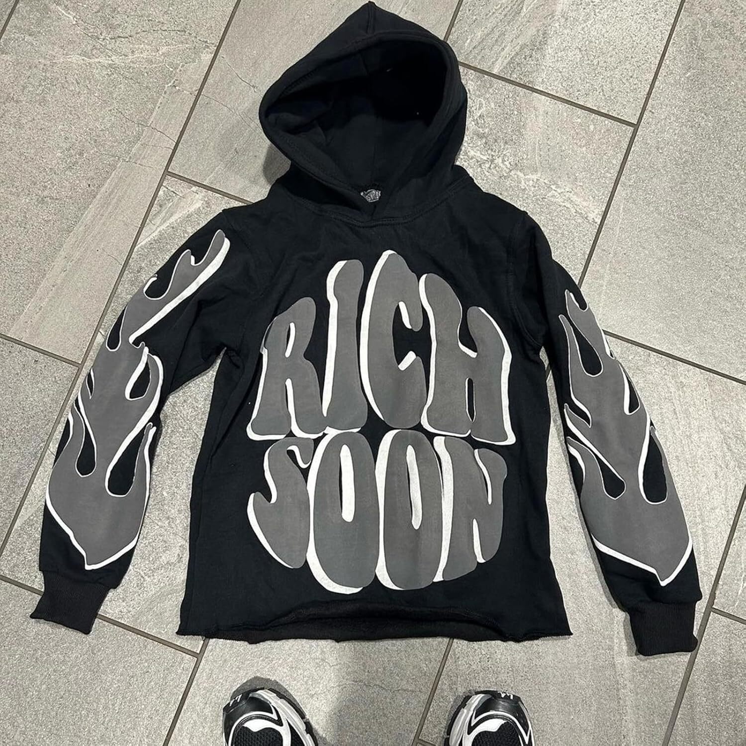 Rich SOON Y2K Hoodie Women Men Puff Letter Print Hoodie Pullover Sweatshirt Oversized Jacket