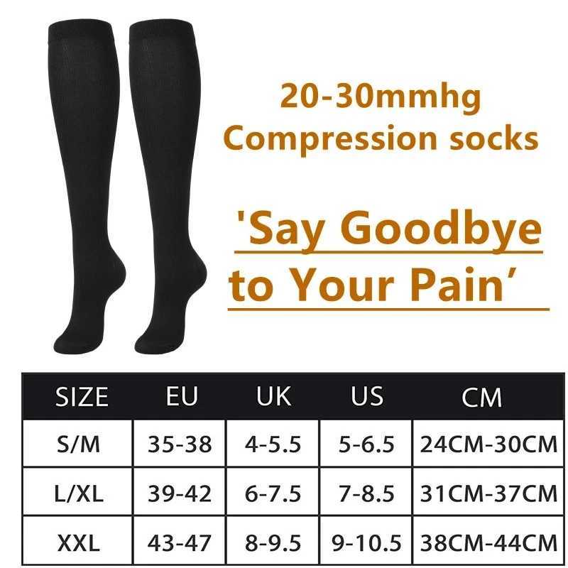 2 pairs of compressed inventory blood circulation promotion weight loss exercise nurse socks anti fatigue comfortable knee high W240905