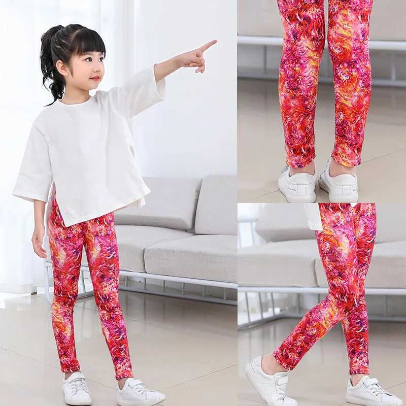 Girls Leggings for Outdoor Travel Clothes Girls Pants Student Casual Wear Customizable Stylish Computer Printing For 2-10 Years Y240906