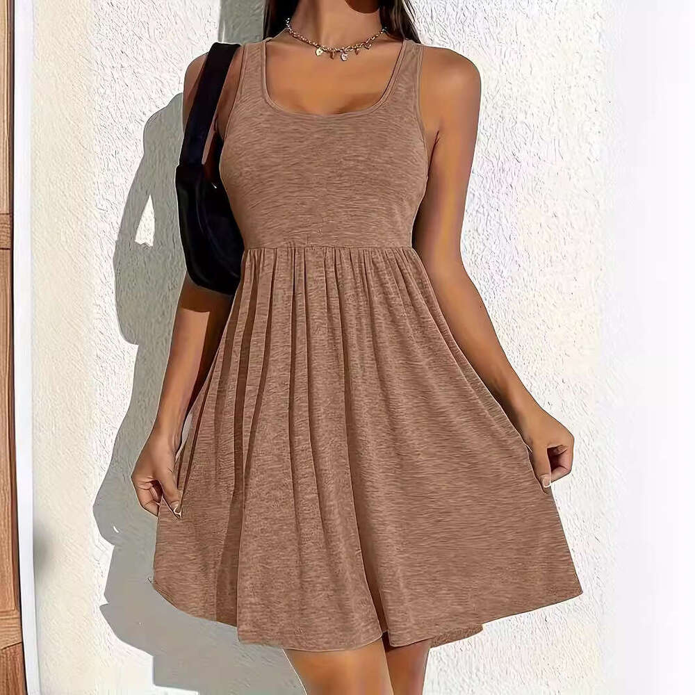 2024 Shein Women's Summer Casual Simple Decorative Tank Top Dress