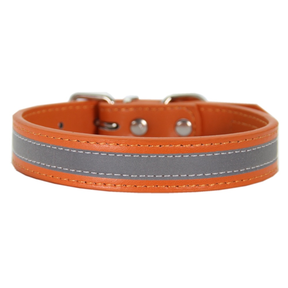 halloween Pet collar reflective strap Pet dress up at night reflective anti-lost leather luminous collar Functional Leather Design