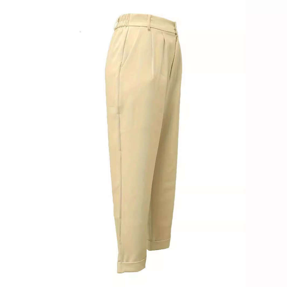 2024 new commuting style with slim and solid pockets, high waisted versatile casual suit pants for women